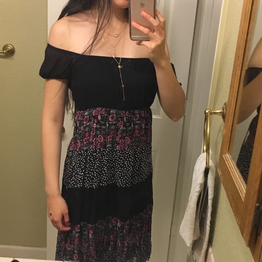 Midi floral chiffon beach dress